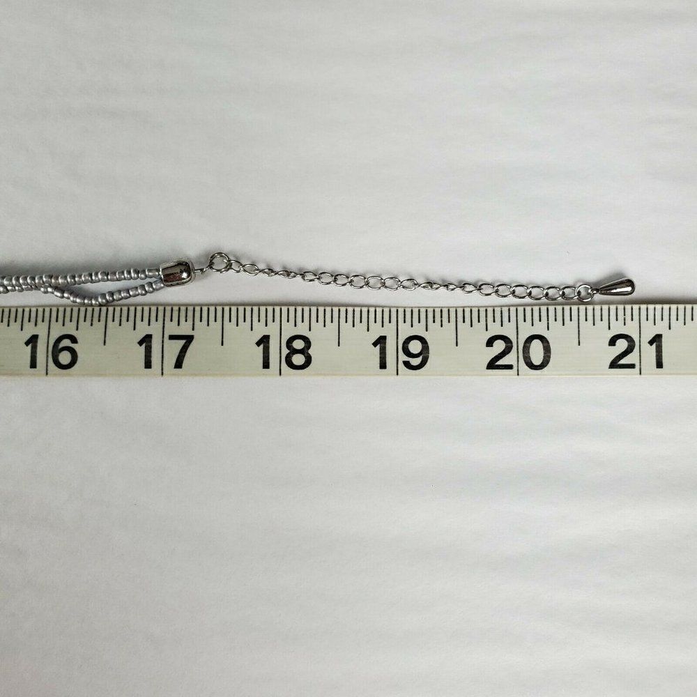 Lia Sophia Multi-Strand Gray‎ Glass Sead Bead Synergy Pendant Necklace Statement - Picture 8 of 10